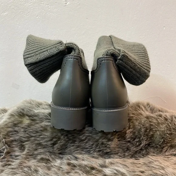 MIA Rain Boot Versatile Knit Accent Cuff grey/Olive Waterproof Lower-38-#0031 - Picture 6 of 14